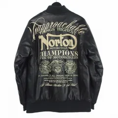 ノートン NORTON MAXデザイン衿スタンドリブ PU中綿ジャケット ブルゾン L ブラック 黒 243N1705