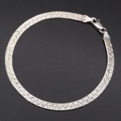 S877 ヴィンテージ 925 ITALY刻印 ブレスレット スネークチェーン デザイン シルバー
