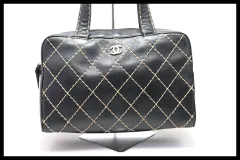 ■CHANEL 6番台 ワイルドステッチ GD金具 レザー ハンドバッグ シャネル ■0416fp713-10K