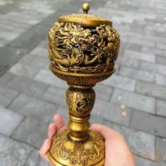 上品】双龍 透かし彫り 香炉 銅製 茶道具 香道具 工芸品 zw427 - メルカリ