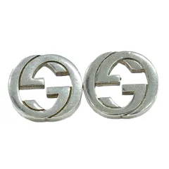 本物 グッチ GUCCI インターロッキングG Ag925 スタッド ピアス シルバー Interlocking アクセサリー ジュエリー 中古・
