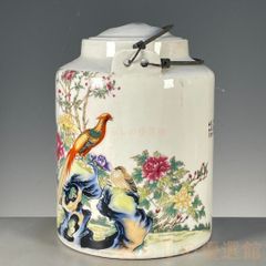 人間国宝 十三代 酒井田柿右衛門 別製豪華 賀茂鶴 徳利 空瓶 錦花鳥文