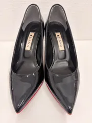 【中古品】 DIANA 黒 エナメル パンプス ヒール 21.5cm 現状品