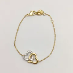 SWAROVSKI スワロフスキー ゴールドカラー バイカラー ダブルハート ハートモチーフ ブレスレット  LOVE S1792-2