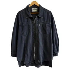 Levi's リーバイス デニムシャツジャケット 無地 フルジップ 紺 ネイビー No.P493