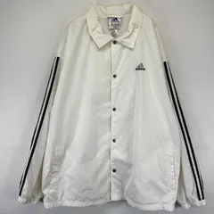 古着 00’s/00年代 アディダス adidas ジャケット フルジップ ワンポイント刺繍 コーチジャケット 2XL  ホワイト系 メンズ