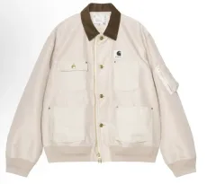 サカイ カーハート ナイロン ツイル ブルゾン アイボリー