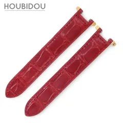 カルティエ Cartier 腕時計パーツ クロコダイル GP レッド 純正 替え クロコ ベルト バンド ストラップ Dバックル用 17ｍｍ レッド 赤 【中古】のサムネイル