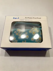 AirPods Pro/Pro2ケース花柄ライトブルー pods-014 【I】4589820763174
