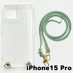 【新品未使用】iPhone15 pro ケース(ストラップカラー：アイスグリーン) ストラップホルダー クリア スマホショルダー ストラップ 斜めがけ 透明 zcase-strap24-ip15pro-icgr