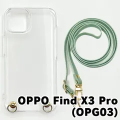 【新品未使用】OPPO Find X3 Pro OPG03 ケース(ストラップカラー：アイスグリーン) ストラップホルダー クリア スマホショルダー ストラップ 斜めがけ 透明 zcase-strap24-opg03-icgr