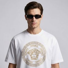 新品VERSACE香水瓶ロゴTシャツメドゥーサヴェルサーチェ半袖トップス 