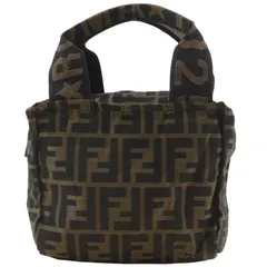 【FENDI】フェンディ ズッカ ミニバッグ ナイロンキャンバス 茶 レディース ハンドバッグ