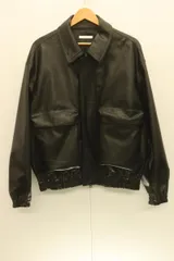 【中古】 WYM LIDNM メンズレザーブルゾン M ARTIFICIAL GRAIN SHORT BLOUSON WYM LIDNM M 黒 ブラックのサムネイル