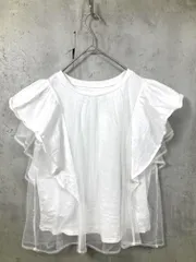 ROPE' PICNIC ロペピクニック チュールフリルトップス プルオーバー size38/白 ■◆ レディース