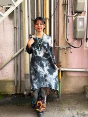 美品リックオウエンスイタリア製ブランド ハイネックワンピースライト