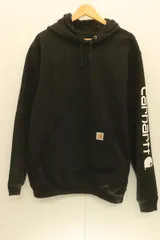 【中古】 Carhartt メンズパーカー M loose fit ロゴ スリーブ グラフィック パーカー Carhartt M 黒 ブラック 袖ロゴ
