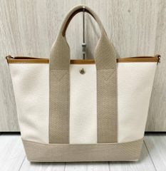 希少品 Crafty クラフティー かごトート 本革 グレージュ 高級 - メルカリ