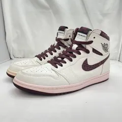 【中古】色左右差有)NIKE × A Ma Maniere AIR JORDAN1 Retro High OG SailandBurgundy サイズ27.5㎝ 白 DO7097-100 ナイキ[91]