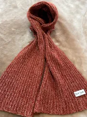 ポールスミスPaul Smithマフラー ストール ショール スカーフレッド赤色系 朱色 縦　約169センチ 横　約30センチユニセックス男女兼用メンズmen男性用紳士レディースlady's LADYS女性用婦人ウィメンズwomen格安激安セールsaleお得