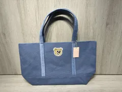 トートバッグ LOVERARY  BY  FEILER  トートバッグ　オールドテディ　ワッペントート　ブルー
