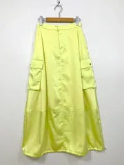 ADAM ET ROP アダムエロペ ドロスト ウエストゴム サテンバルーンカーゴ スカート size36/黄 ■■ レディース