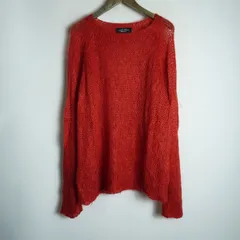 UNUSED アンユーズド crew neck knit モヘア シルク ミックス ニット セーター 透かし Silk US1554 赤 サイズ3 1001P★4のサムネイル