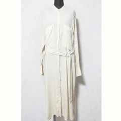 良品 JOSEPH ジョセフ シルク ストレッチ ベルテッド シャツワンピース サイズ36 ベージュ レディース 古着 中古 USEDのサムネイル