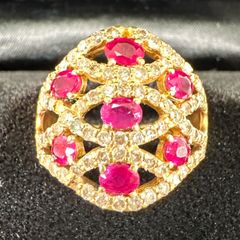 K18 ゴールド リング 指輪 ルビー 約0.21ct 透かし彫り 8号 - メルカリ