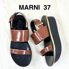 【マルニ MARNI】バックストラップ プラットフォームサンダル　厚底サンダル エナメルサンダル 37 キャメルのサムネイル