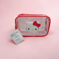 新品 サンリオ ハローキティ クリアポーチ 赤 PVC タグ付き
