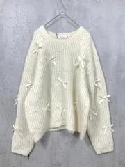 新品 MOUSSY マウジー RIBBON FANCY ニットトップス ニット セーター sizeF/アイボリー ■■ レディース