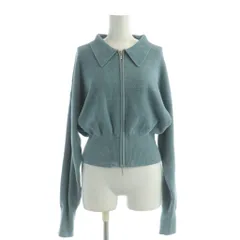 ナージー NERGY ニットジャケット F 青 ブルー 襟付き リブ袖 NJK-14240-B /AP