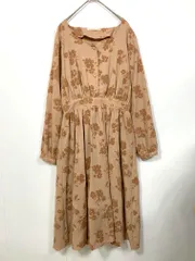 Ray Cassin レイカズン 定価7590円 フロッキー花柄 ワンピース sizeF/ベージュ ■■レディース