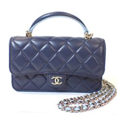CHANEL イタリアンブルー ボーイCHANELハンドル付 - メルカリ