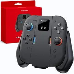 Transnovoswitch2ジョイコン用充電グリップスイッチ2向けコントローラー充電グリップJoy-Con2対応充電式コントローラーホルダー磁気吸引式・背面ロック構造・装着簡単・安定感充電指示LED付