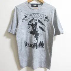 美品 DSQUARED2 ディースクエアード プリント ダメージ加工 半袖 Tシャツ カットソー サイズXS グレー レディース 古着 中古 USED