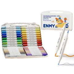 ENMY36色セットアクリルマーカー太細両端イラストマーカー水性絵の具アートマーカー美術漫画ファブリック編み物キャンバス/ガラス/木布用ペンテキスタイル用大人子供カラーペンのサムネイル