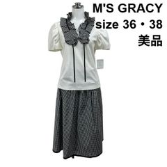 現行タグ M'S GRACY ドッキングワンピース ギャザー フラワーレース