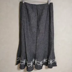 Laura Ashley マーメイド 刺繍スカート リネン混 サイズ13  ロングスカート グレー レディース ローラアシュレイ【中古】4-0320M△のサムネイル