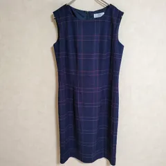 J.PRESS チェック ノースリーブ サイズ9 ワンピース ネイビー エンジ レディース ジェイプレス【中古】4-0402M△のサムネイル