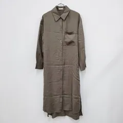 FRAY ID. テンセルツイルシャツワンピース サイズ0 ロング丈 ワンピース カーキ レディース フレイ アイディー【中古】4-0409M◎のサムネイル