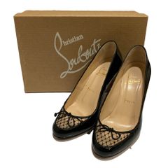 ルブタン Vカット パンプス パイソン切替 オープントゥ レッドソール 37 ルブタン Vカット パンプス パイソン切替 オープントゥ レッドソール