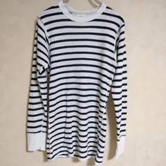 JEMORGAN サーマル ボーダー サイズM 長袖Ｔシャツ カットソー ロンＴ ホワイト ネイビー メンズ ジェーイーモーガン【中古】4-0813M△のサムネイル