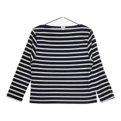 YAECA STOCK 150051 サイズM ボーダー ボートネック 長袖Ｔシャツ カットソー ロンＴ ネイビー ホワイト レディース ヤエカ【中古】4-1022M♪のサムネイル