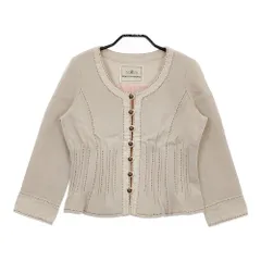 GRACE CONTINENTAL 04116901 サイズ36 フリル ノーカラージャケット ベージュ レディース グレースコンチネンタル【中古】4-1223M♪のサムネイル
