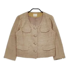 Deuxieme Classe シルク ノーカラージャケット ベージュ レディース ドゥーズィエムクラス【中古】5-0222M∞のサムネイル
