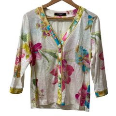 レオナール アンサンブル 花柄デザイン 長袖カーディガン 半袖シャツ