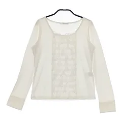 Brahmin フリル レーヨンストレッチ 長袖Ｔシャツ カットソー ロンＴ ホワイト レディース ブラーミン【中古】5-0601M∞のサムネイル