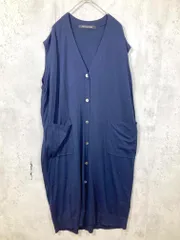 mizuiroind ミズイロインド 4-220074 定価19800円 Vネックロング ベスト 紺 ■■レディース